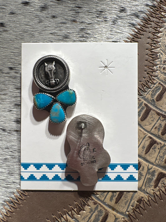 Horse cluster earrings